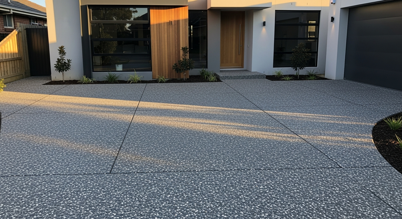 Berkel Concreting — exposed aggregate driveway Lalor