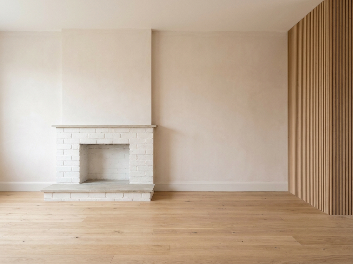 TuttoCasa · a calm, AI-rendered living room in warm cream and oak